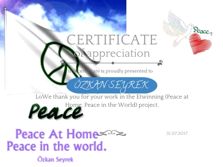 Certificate of thanks for peace | Genially